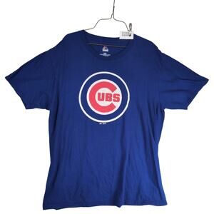 Chicago Cubs‎ Baseball Logo Men's L Graphic T-Shirt Majestic Blue Short Sleeve
